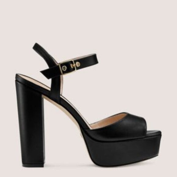 Stuart Weitzman Ryder 95 Platform Sandal in Black - Picture 1 of 6